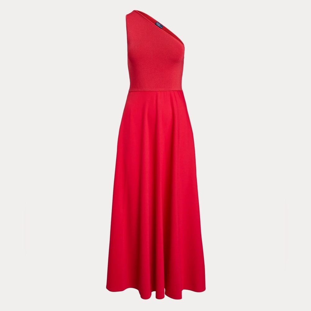 Polo Ralph Lauren Red One-Shoulder Dress